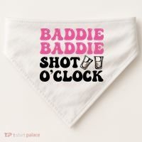 Baddies Caribbean Baddie Baddie Shot O Clock USA-Made Doggie Bandana thumb 0
