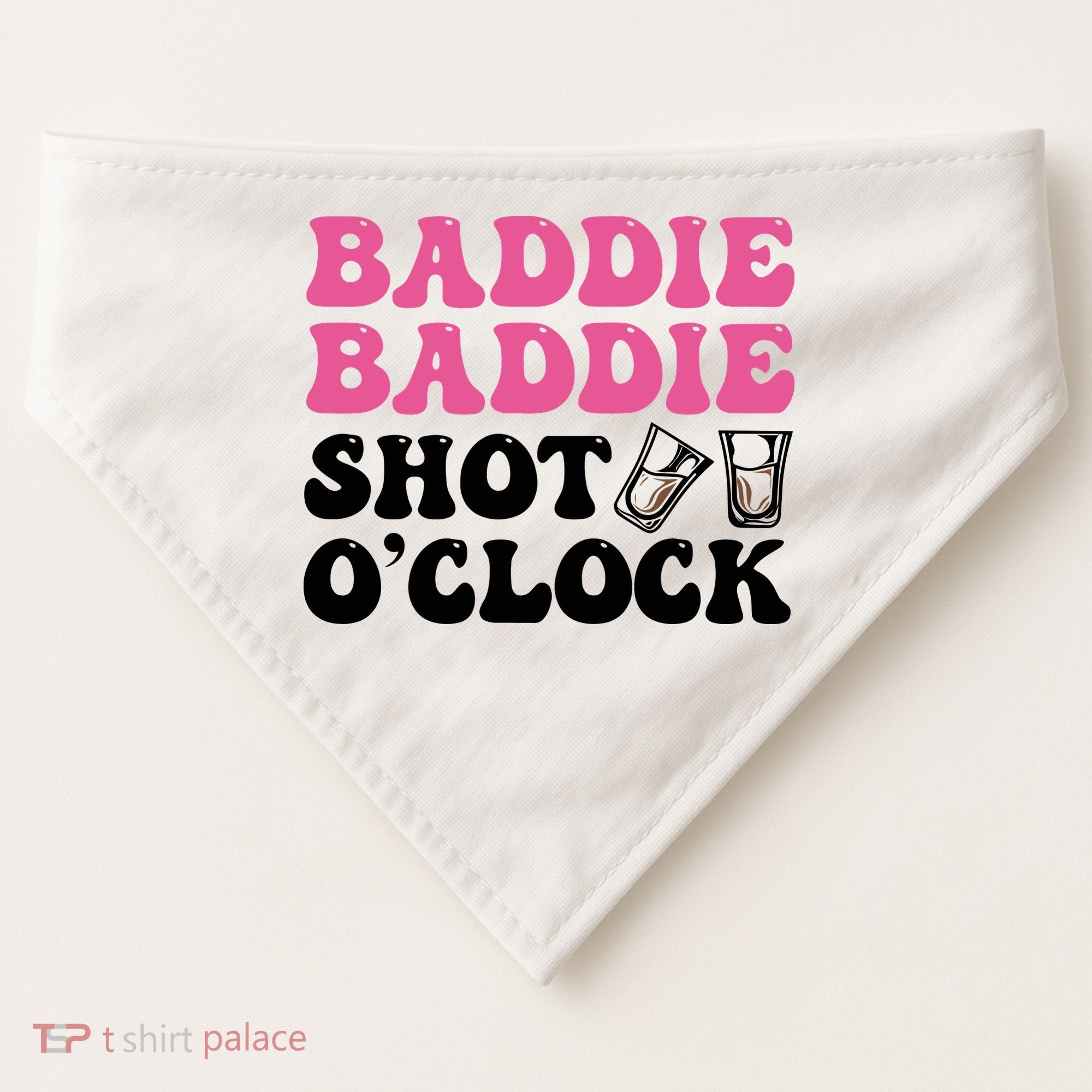 Baddies Caribbean Baddie Baddie Shot O Clock USA-Made Doggie Bandana