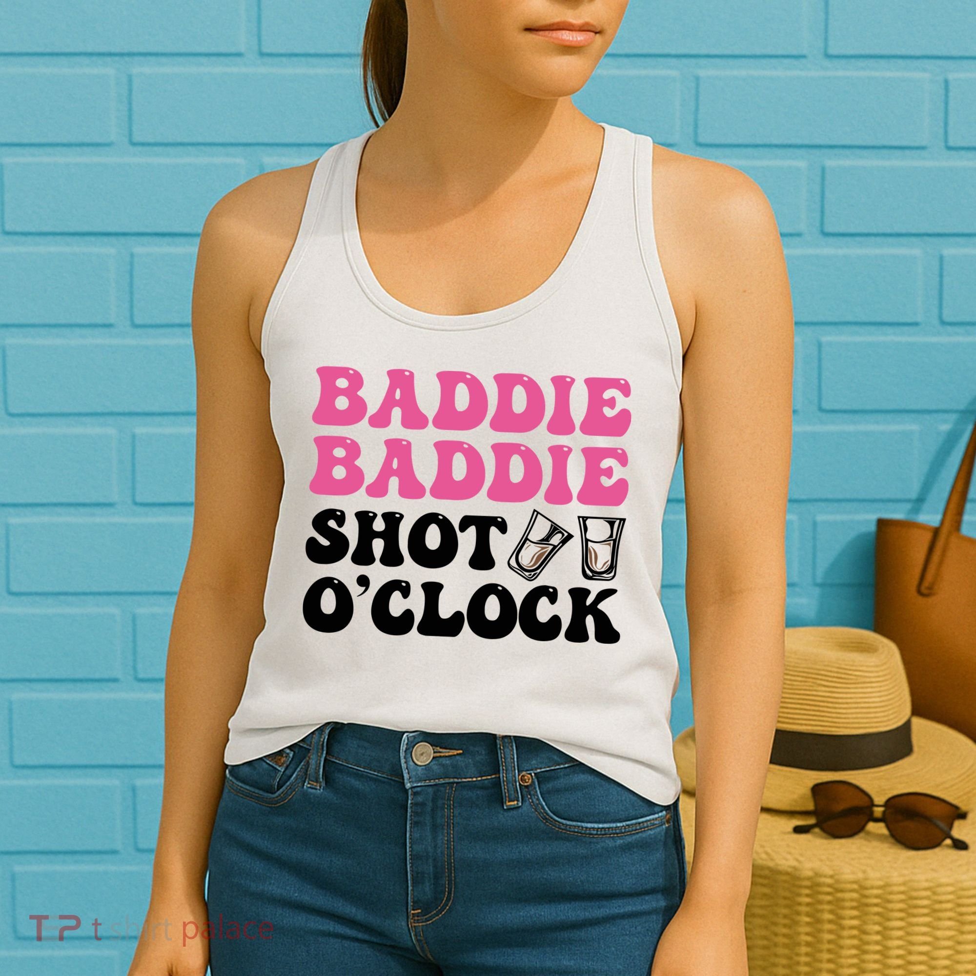Baddies Caribbean Baddie Baddie Shot O Clock Women's Tank Top