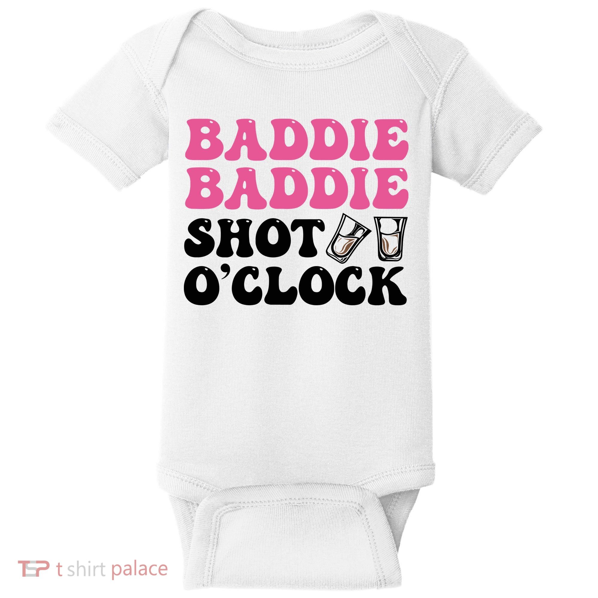 Baddies Caribbean Baddie Baddie Shot O Clock Baby Bodysuit
