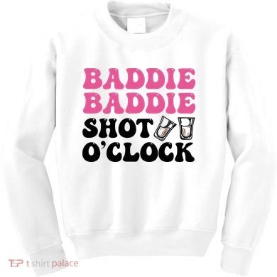 Baddies Caribbean Baddie Baddie Shot O Clock Kids Sweatshirt