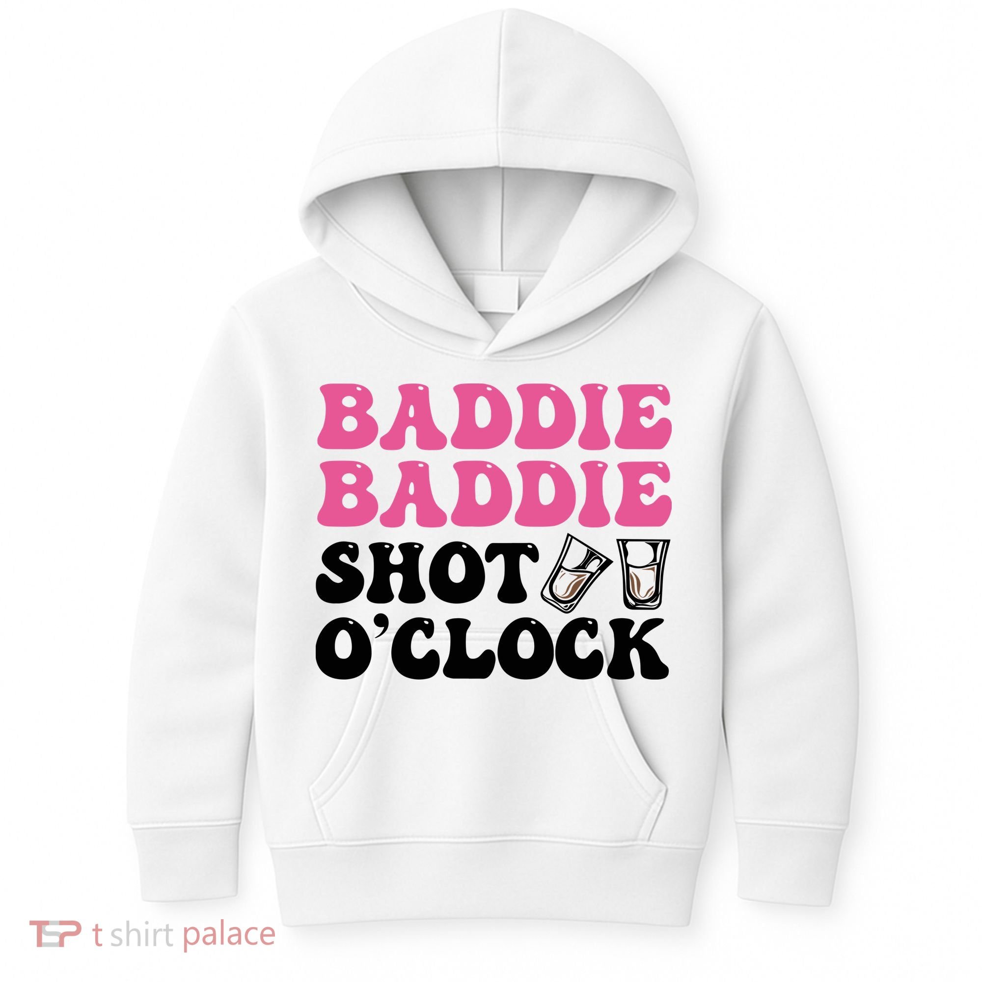Baddies Caribbean Baddie Baddie Shot O Clock Kids Hoodie