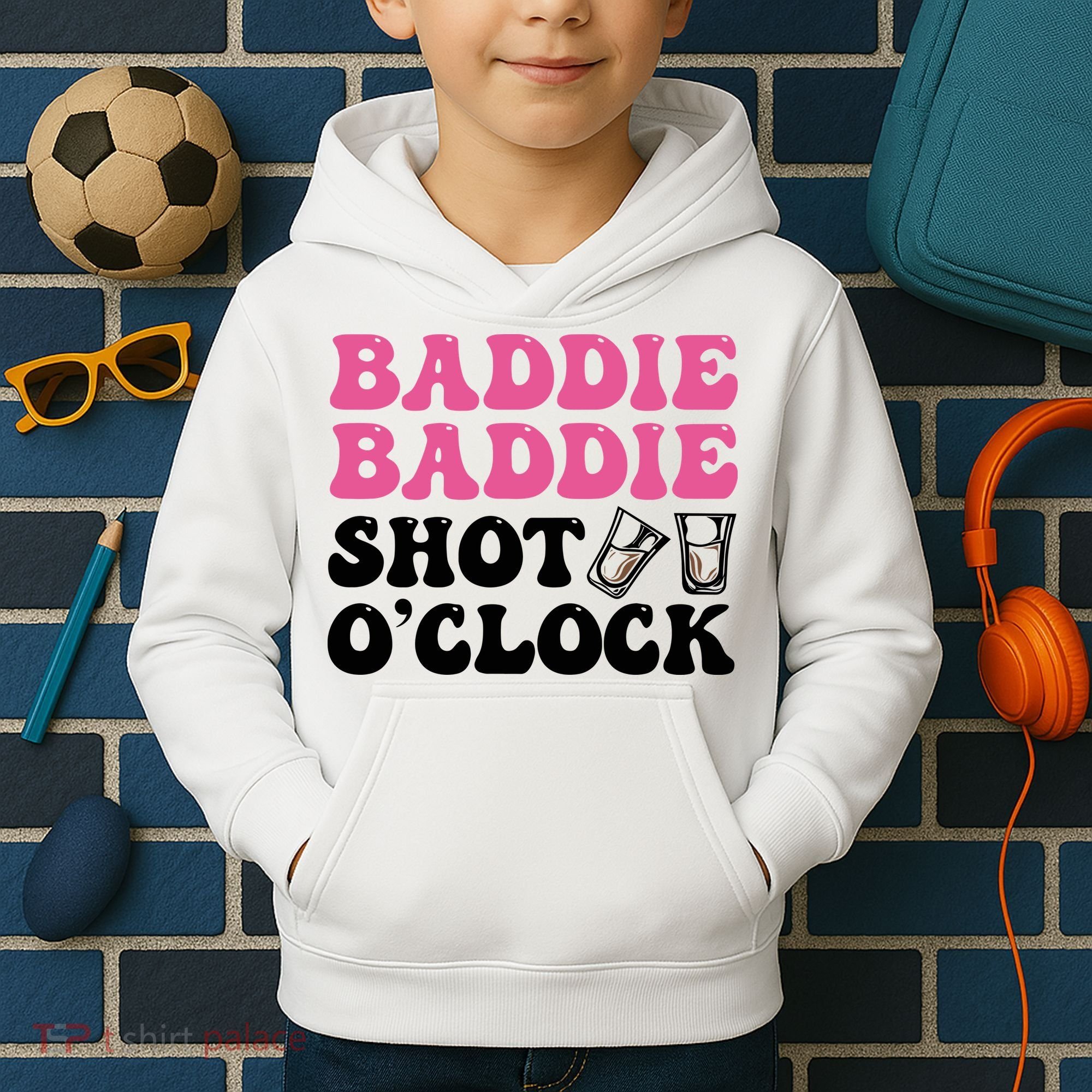 Baddies Caribbean Baddie Baddie Shot O Clock Kids Hoodie