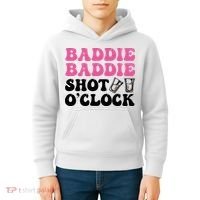 Baddies Caribbean Baddie Baddie Shot O Clock Kids Hoodie thumb 4