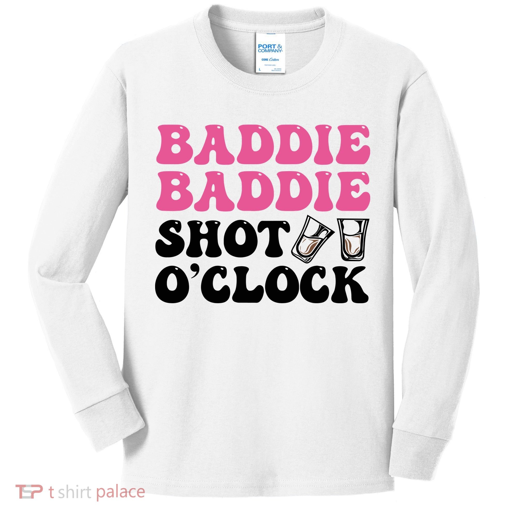 Baddies Caribbean Baddie Baddie Shot O Clock Kids Long Sleeve Shirt