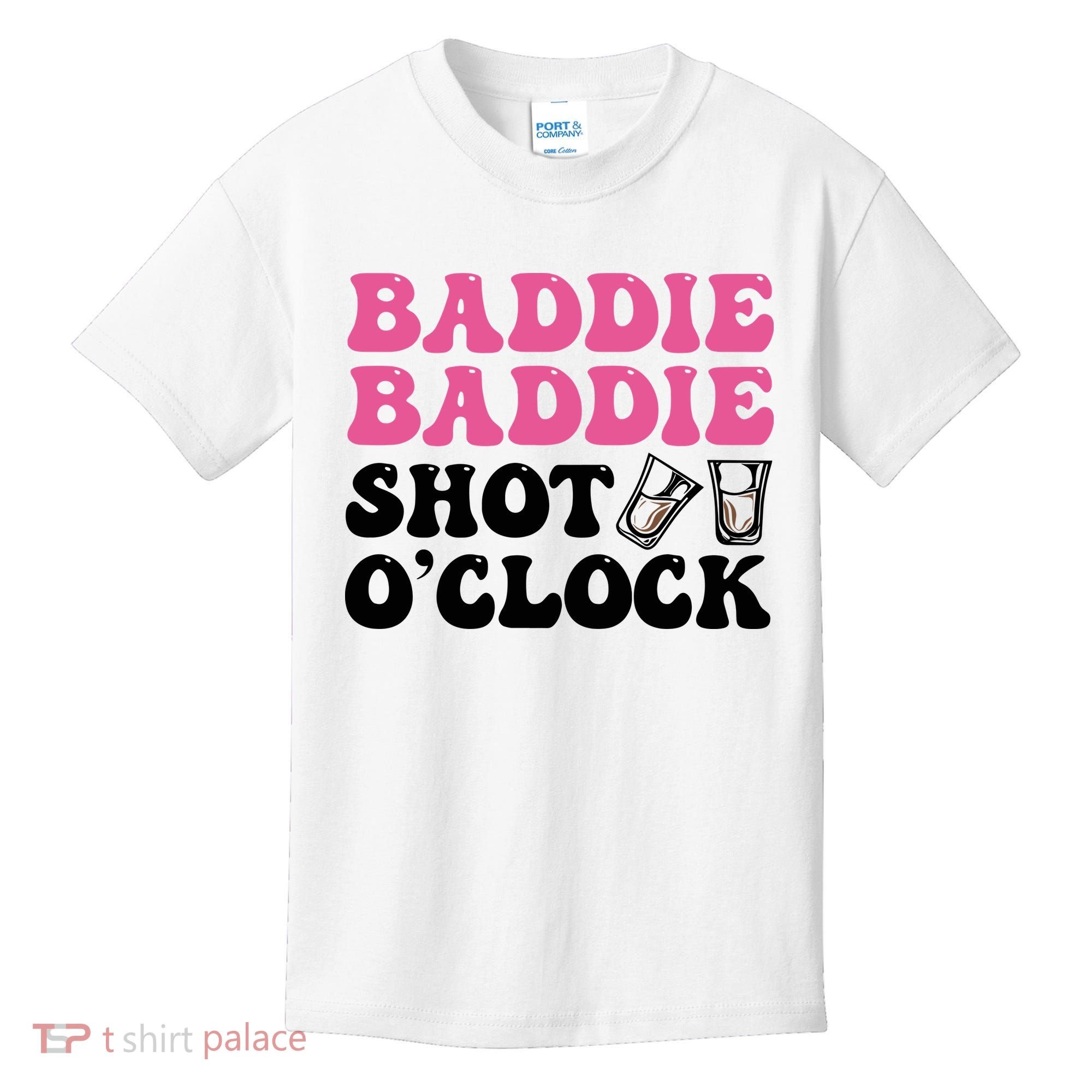 Baddies Caribbean Baddie Baddie Shot O Clock Kids T-Shirt