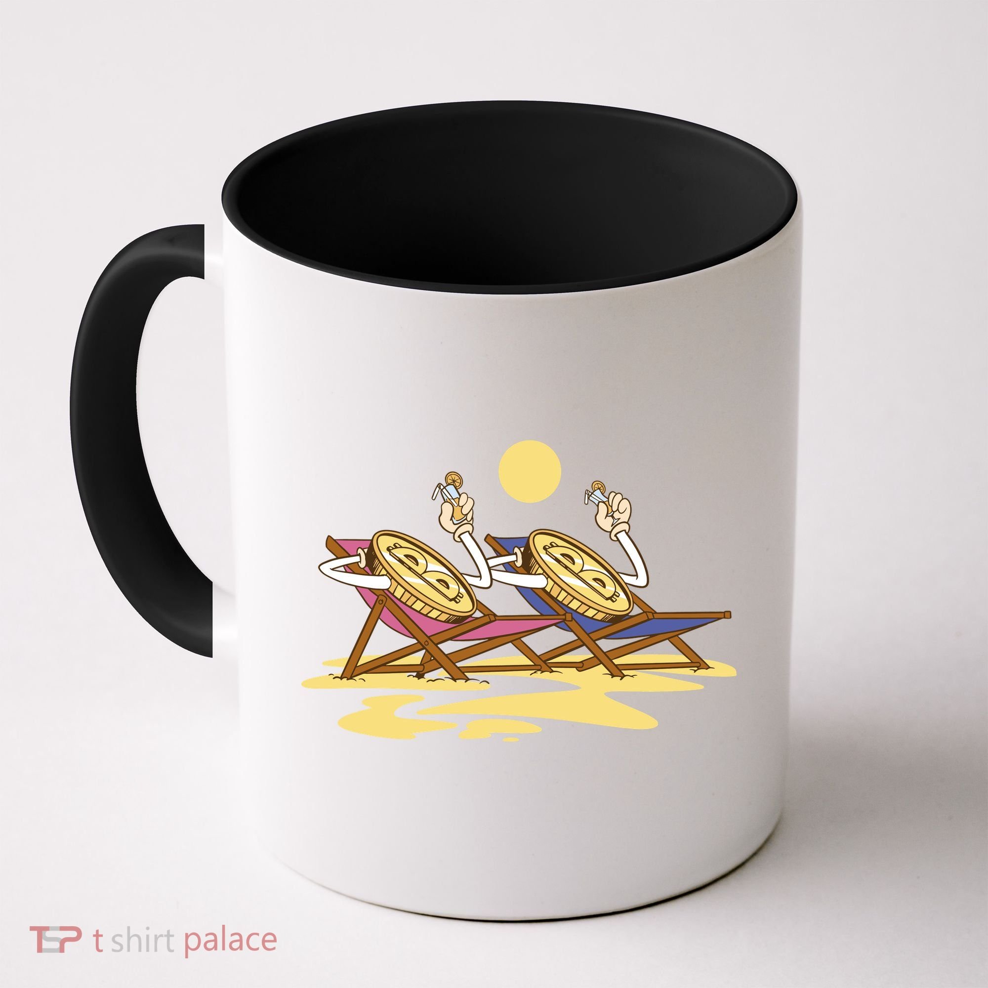 Bitcoin Crypto Beach Vacation Coffee Mug