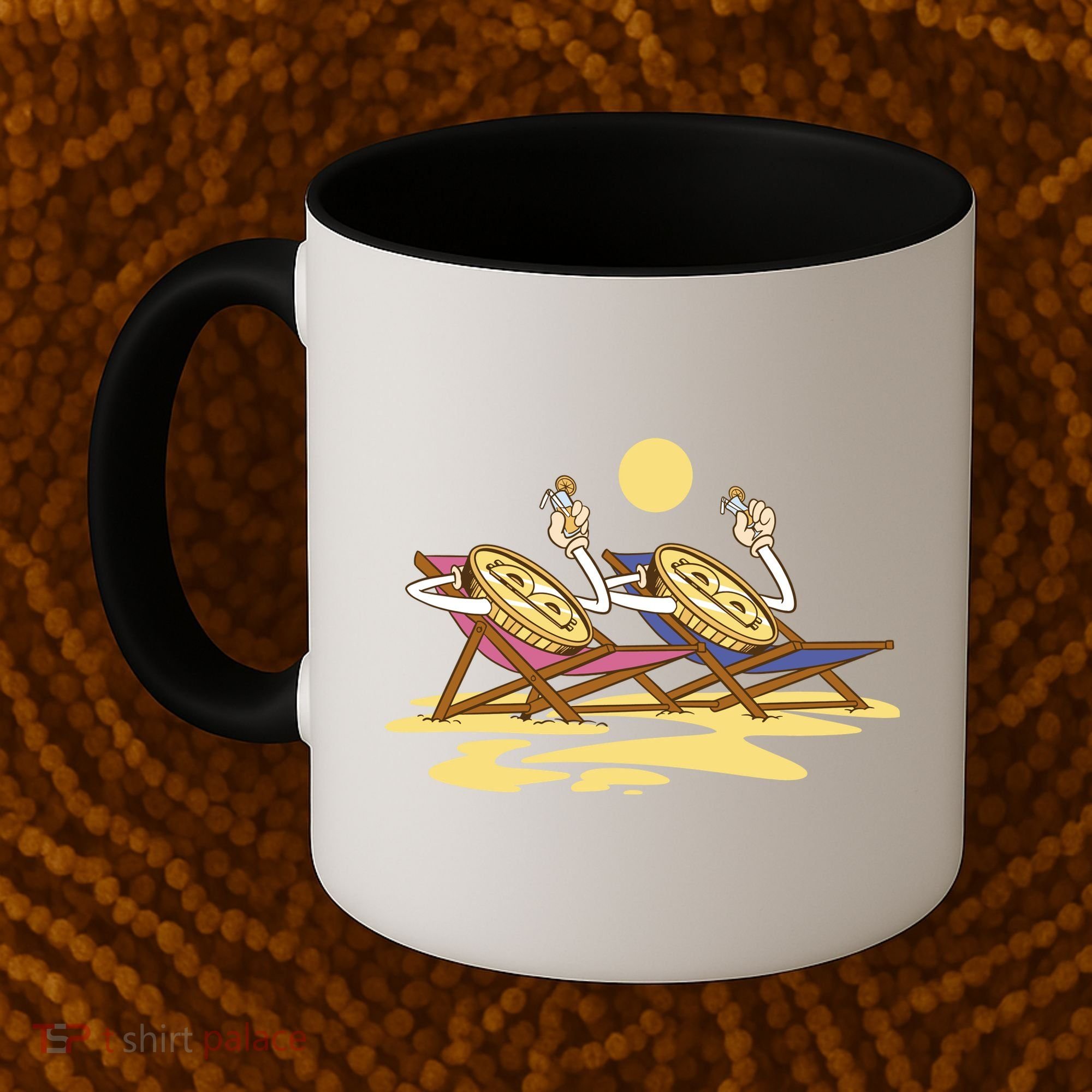 Bitcoin Crypto Beach Vacation Coffee Mug