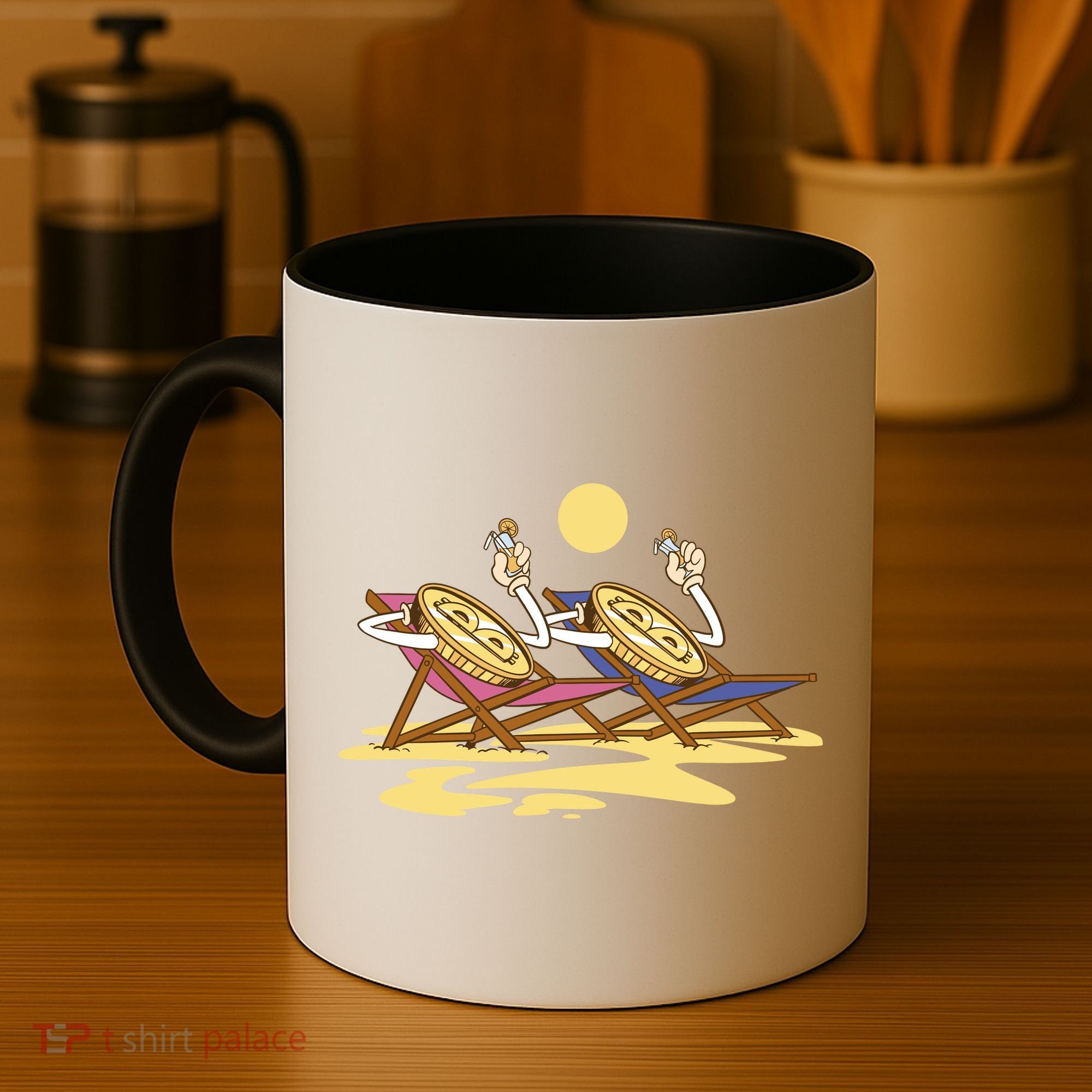 Bitcoin Crypto Beach Vacation Coffee Mug