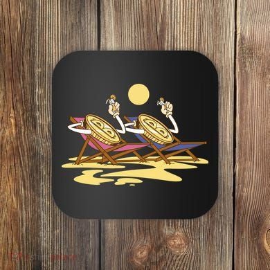Bitcoin Crypto Beach Vacation Coaster