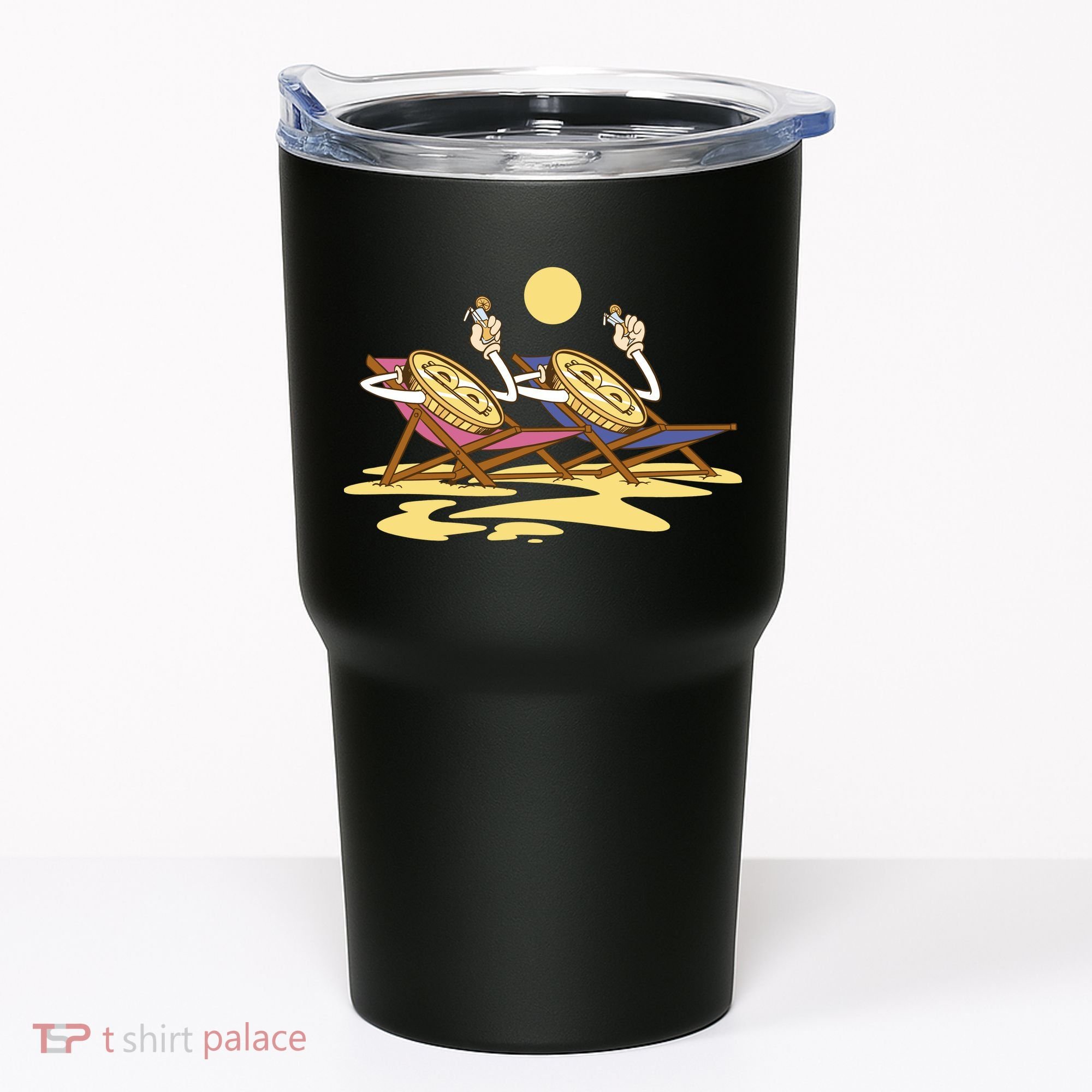 Bitcoin Crypto Beach Vacation Tumbler
