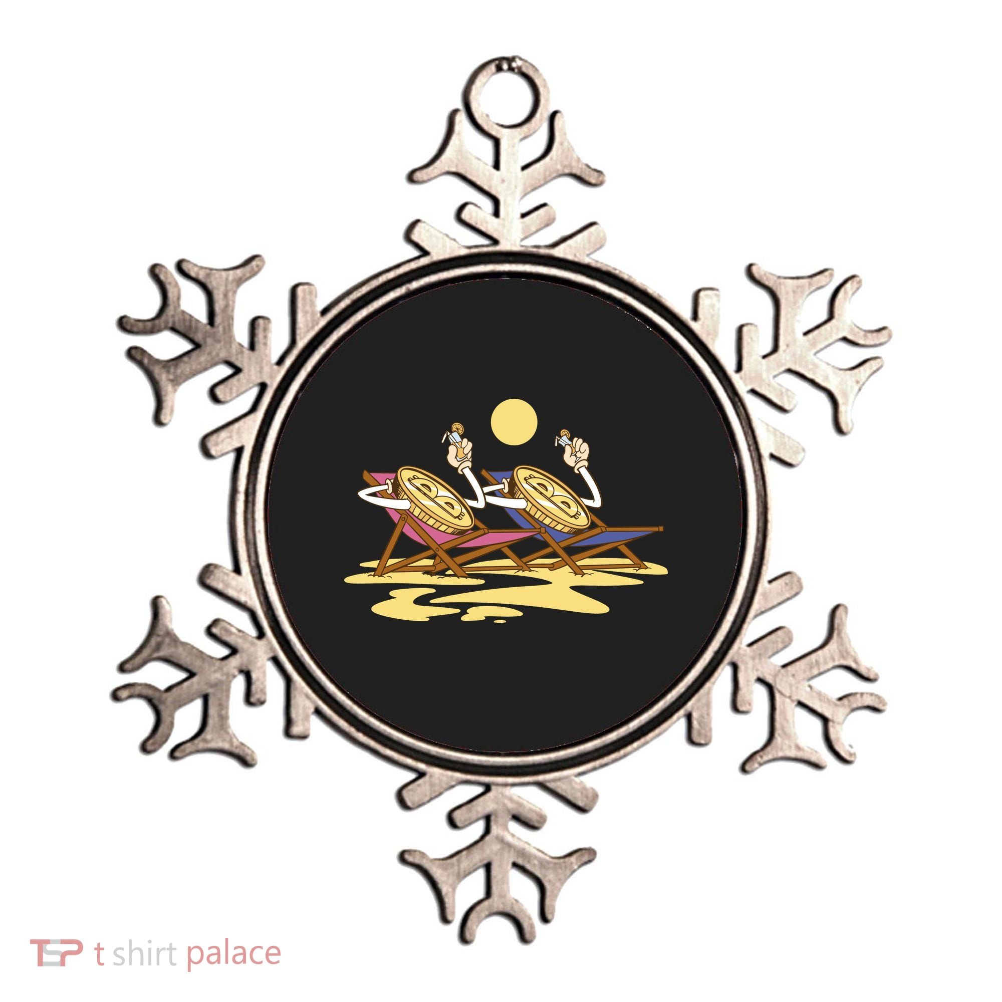Bitcoin Crypto Beach Vacation Ornament