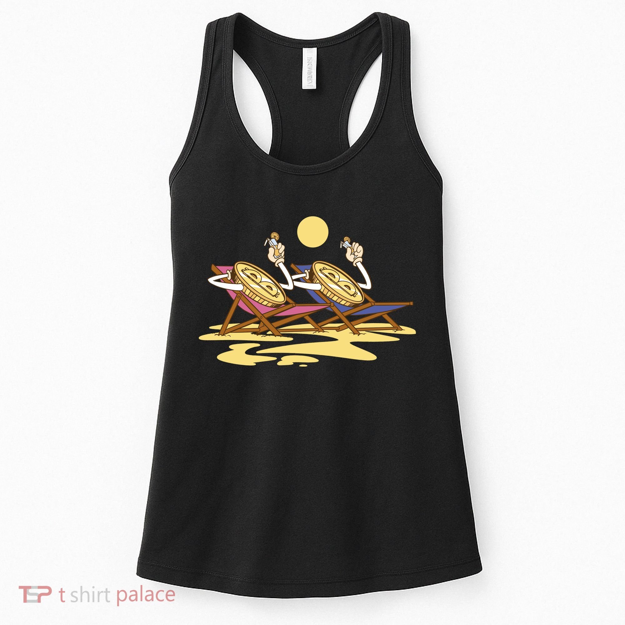 Bitcoin Crypto Beach Vacation Women's Tank Top