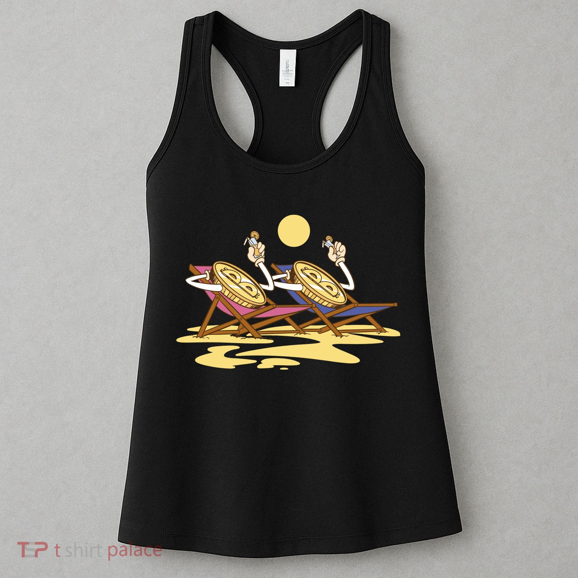Bitcoin Crypto Beach Vacation Women's Tank Top