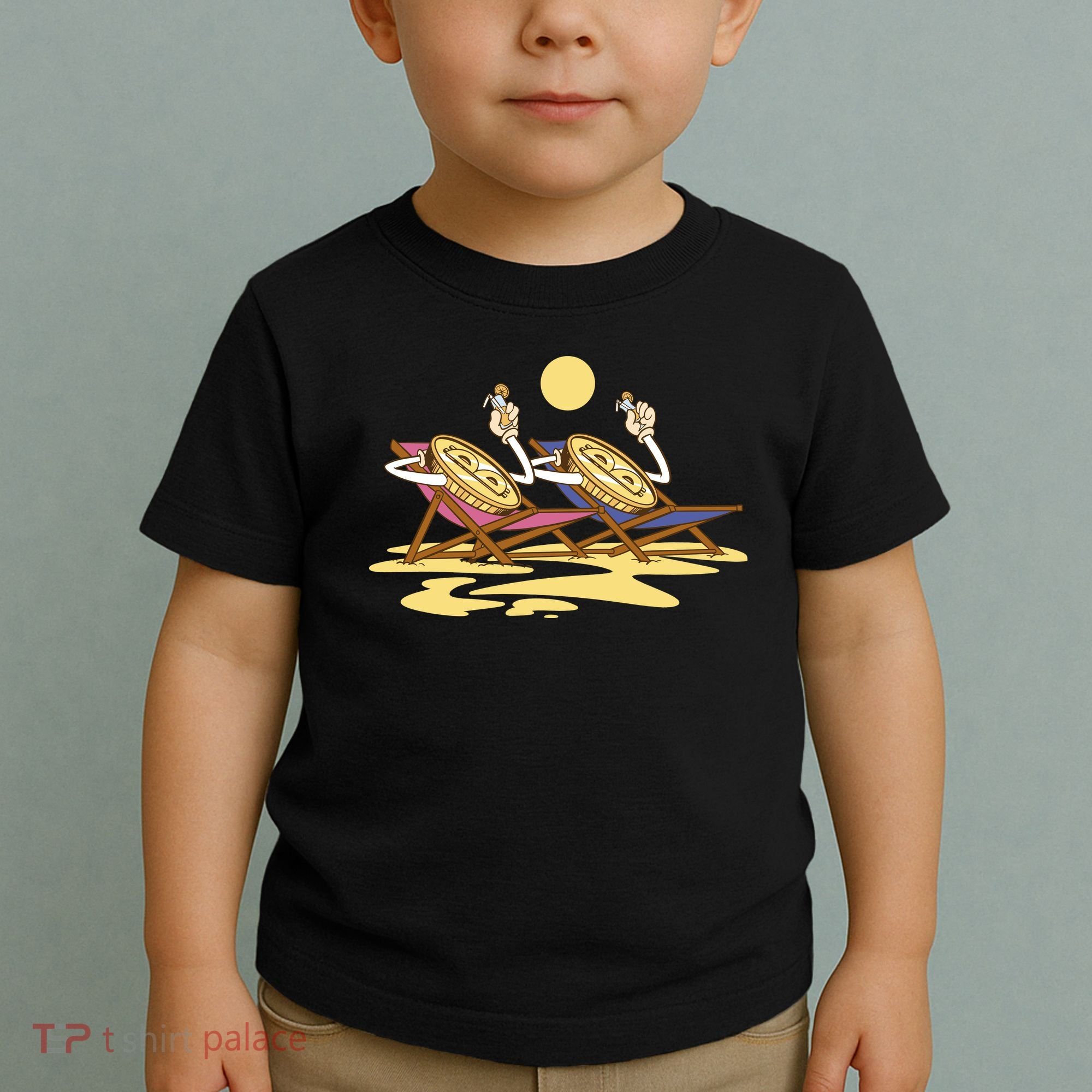 Bitcoin Crypto Beach Vacation Toddler T-Shirt