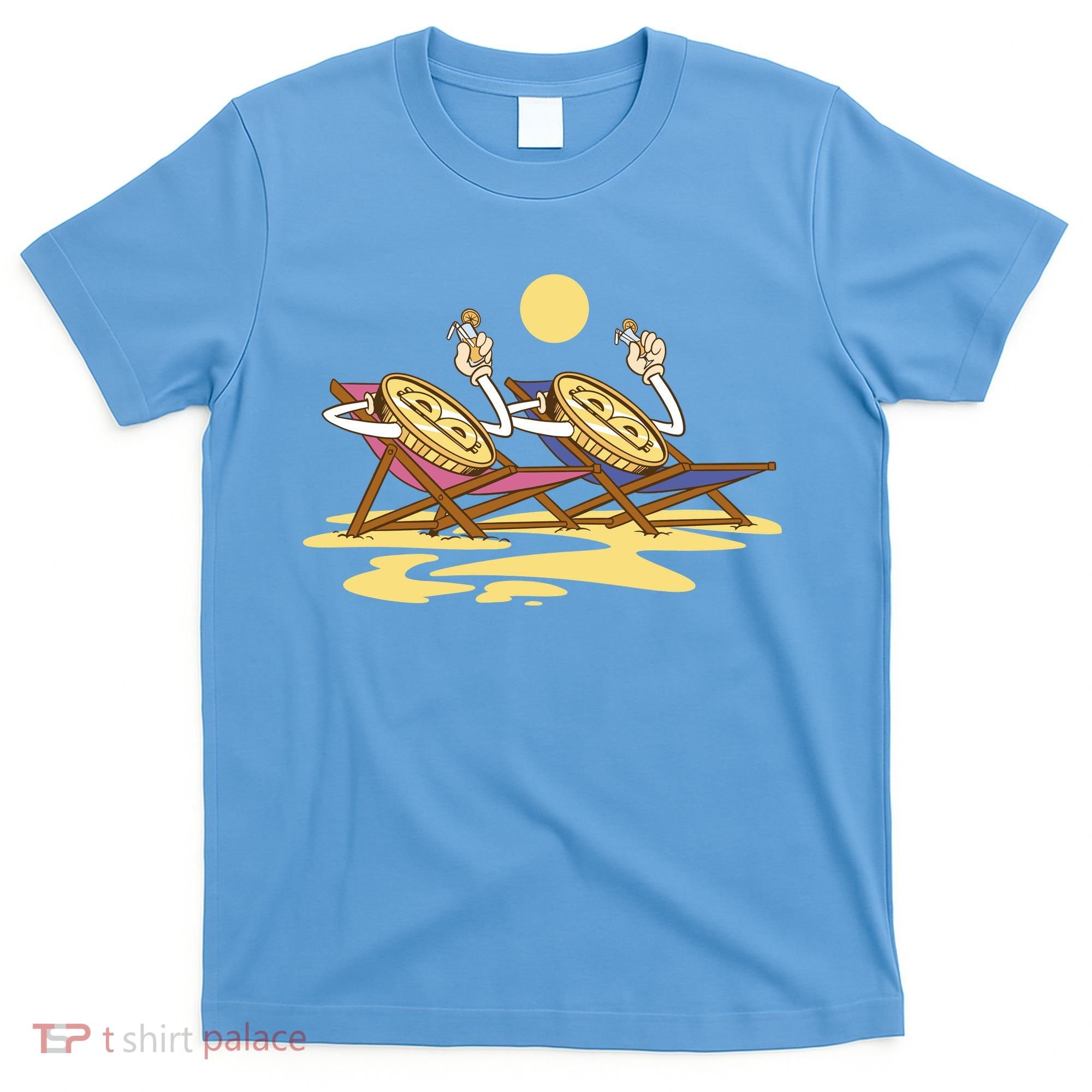 Bitcoin Crypto Beach Vacation T-Shirt