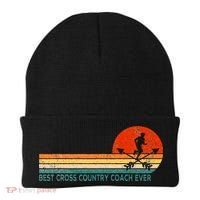 Best Cross Country Coach Cross Country Running Coach Retro Beanie thumb 0