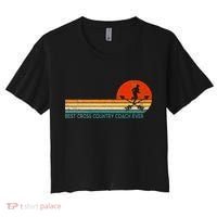Best Cross Country Coach Cross Country Running Coach Retro Women's Crop Top Tee thumb 0
