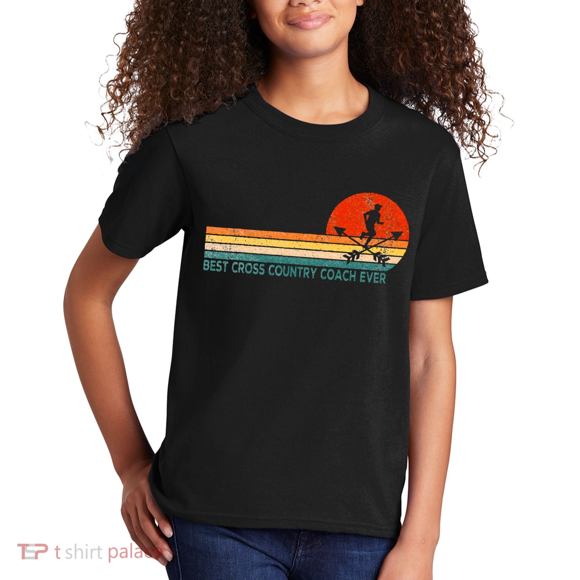 Best Cross Country Coach Cross Country Running Coach Retro Kids T-Shirt