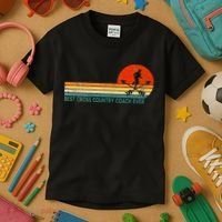 Best Cross Country Coach Cross Country Running Coach Retro Kids T-Shirt thumb 3