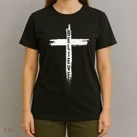 Believe Christian Cross Jesus Christ Christians T-Shirt thumb 4