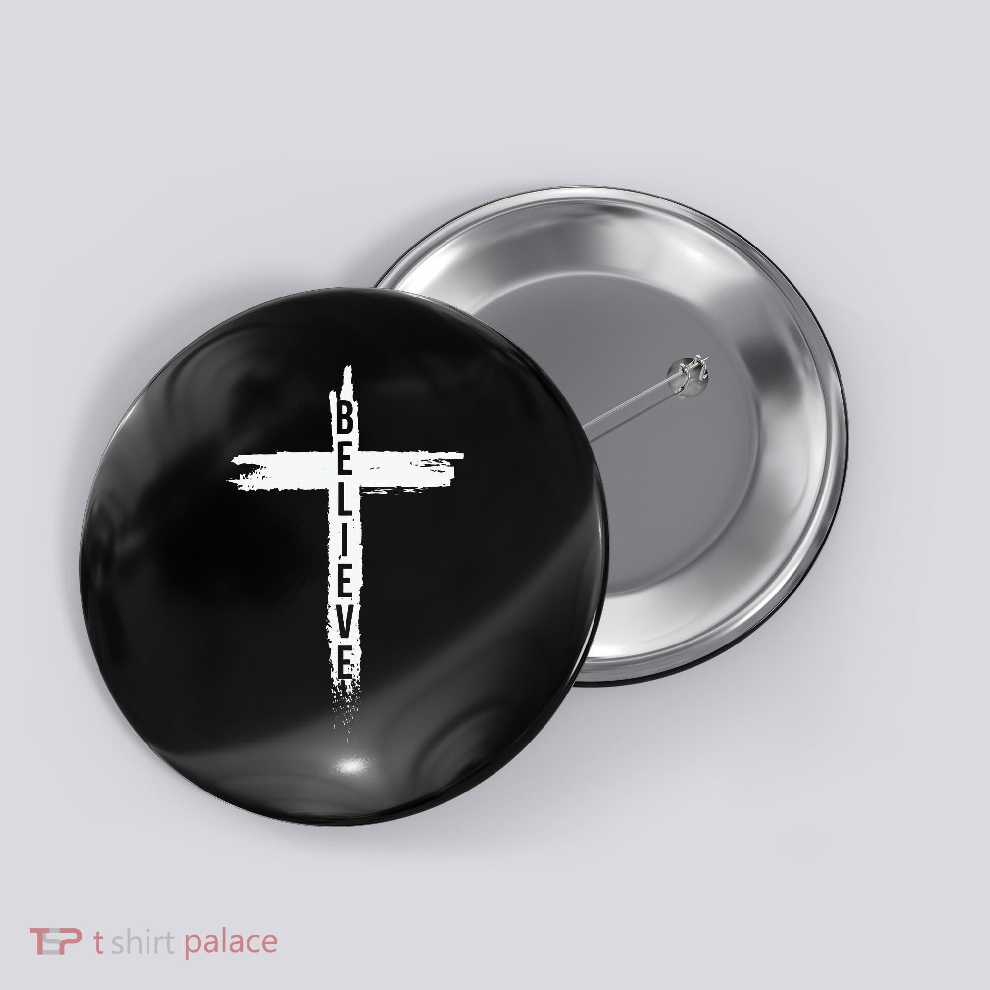 Believe Christian Cross Jesus Christ Christians Button