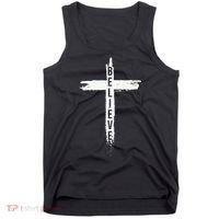 Believe Christian Cross Jesus Christ Christians Tank Top thumb 0