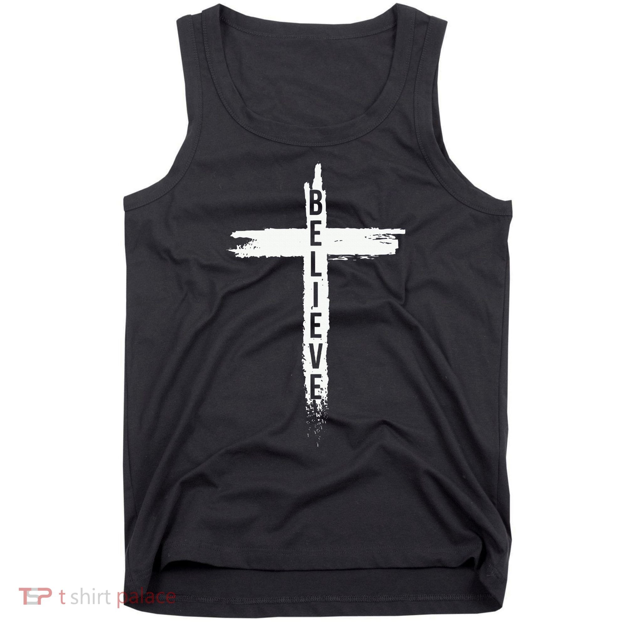 Believe Christian Cross Jesus Christ Christians Tank Top