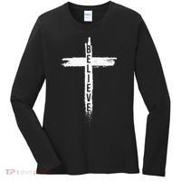Believe Christian Cross Jesus Christ Christians Women's Long Sleeve Shirt thumb 0