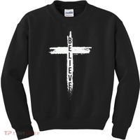 Believe Christian Cross Jesus Christ Christians Kids Sweatshirt thumb 0
