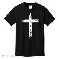 Believe Christian Cross Jesus Christ Christians Kids T-Shirt thumb 0