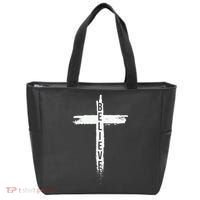 Believe Christian Cross Jesus Christ Christians Tote Bag thumb 0