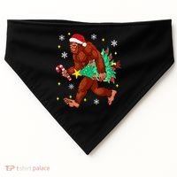 Bigfoot Carrying Christmas Tree Funny Xmas 2021 Sasquatch USA-Made Doggie Bandana thumb 0