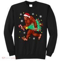 Bigfoot Carrying Christmas Tree Funny Xmas 2021 Sasquatch Sweatshirt thumb 0