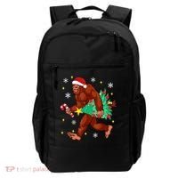 Bigfoot Carrying Christmas Tree Funny Xmas 2021 Sasquatch Backpack thumb 0