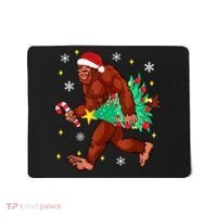 Bigfoot Carrying Christmas Tree Funny Xmas 2021 Sasquatch Mousepad thumb 0