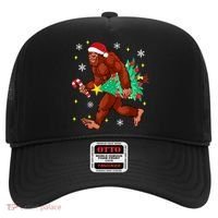 Bigfoot Carrying Christmas Tree Funny Xmas 2021 Sasquatch Hat thumb 0