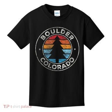 Boulder Colorado Co Vintage Retro 70s Kids T-Shirt