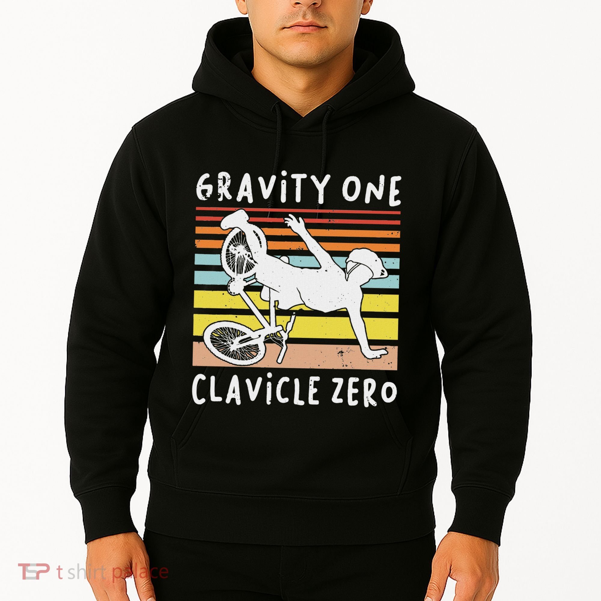 Broken Collarbone Clavicle Zero Cycling Biker Bike Hoodie