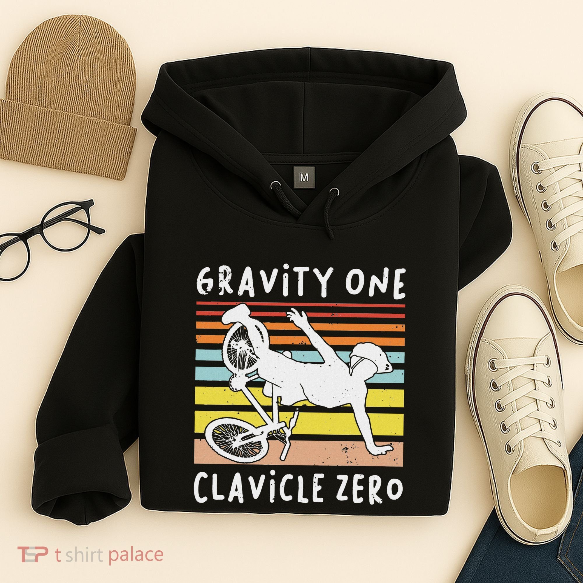 Broken Collarbone Clavicle Zero Cycling Biker Bike Hoodie