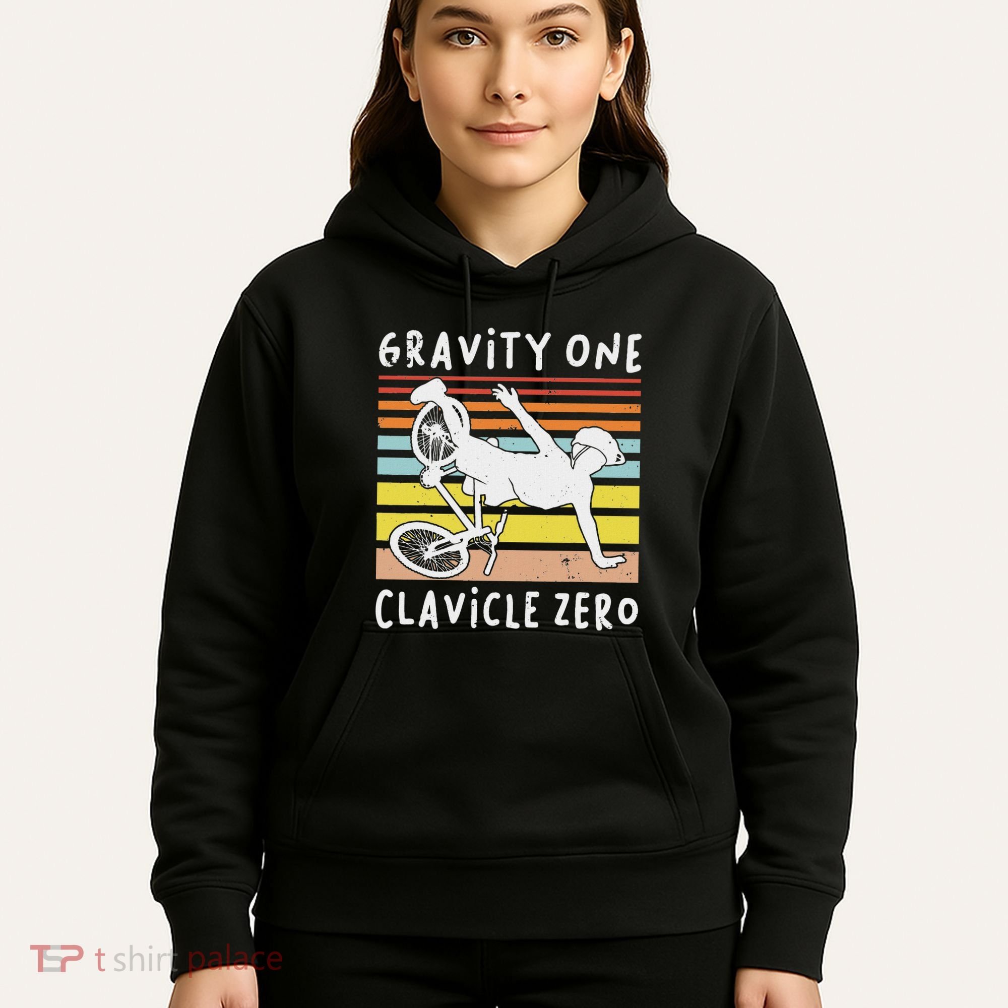 Broken Collarbone Clavicle Zero Cycling Biker Bike Hoodie