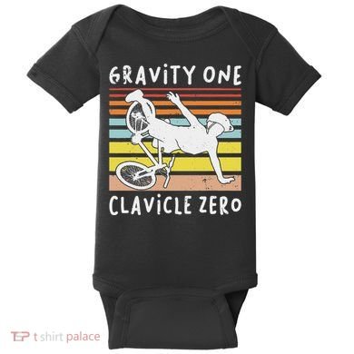Broken Collarbone Clavicle Zero Cycling Biker Bike Baby Bodysuit
