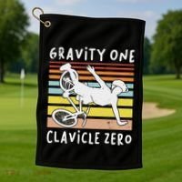 Broken Collarbone Clavicle Zero Cycling Biker Bike Golf Towel thumb 1