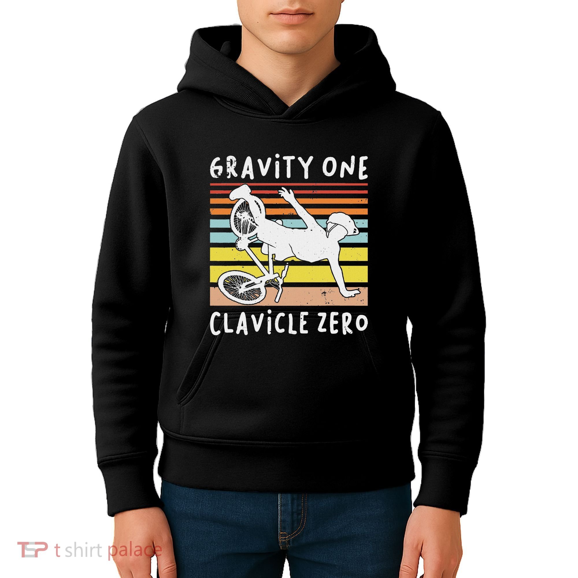 Broken Collarbone Clavicle Zero Cycling Biker Bike Kids Hoodie