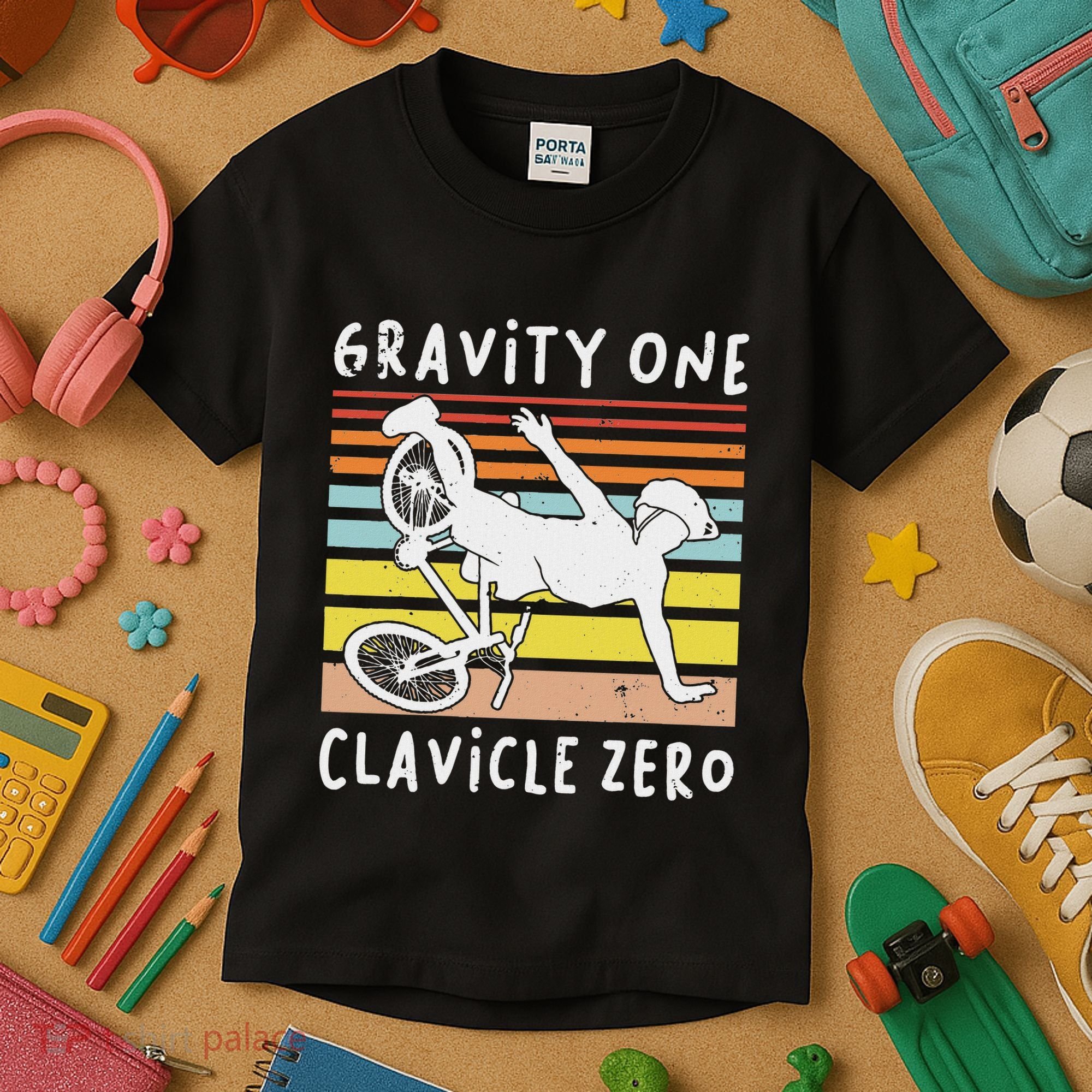 Broken Collarbone Clavicle Zero Cycling Biker Bike Kids T-Shirt