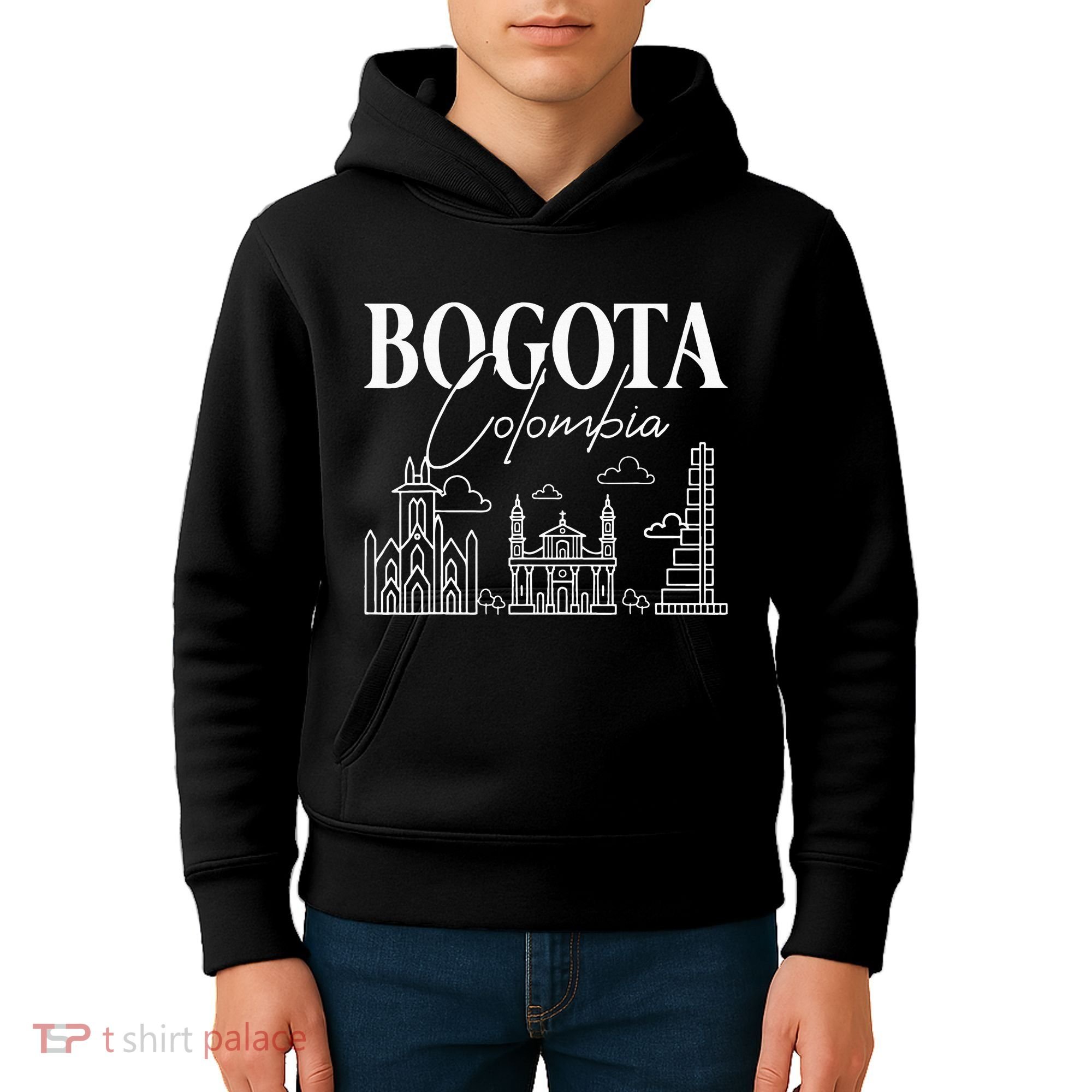 Bogota Colombia City Skyline Map Travel Kids Hoodie