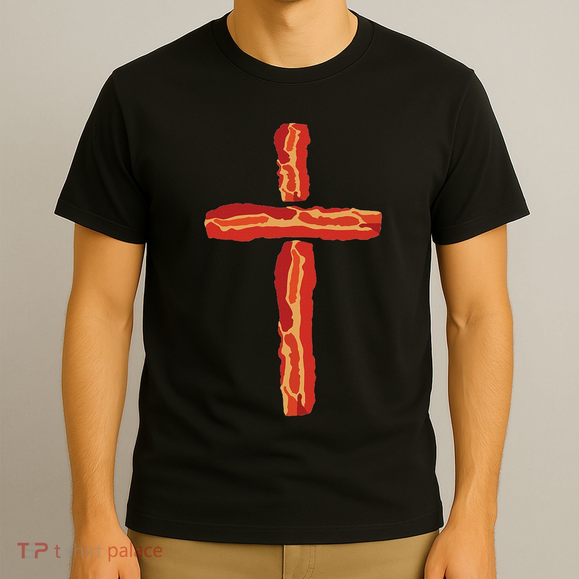 Bacon Cross, Christian Humor, Funny Holy Foodie Art T-Shirt