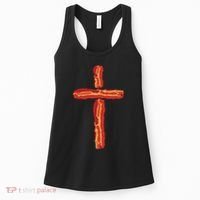 Bacon Cross, Christian Humor, Funny Holy Foodie Art Women's Tank Top thumb 0
