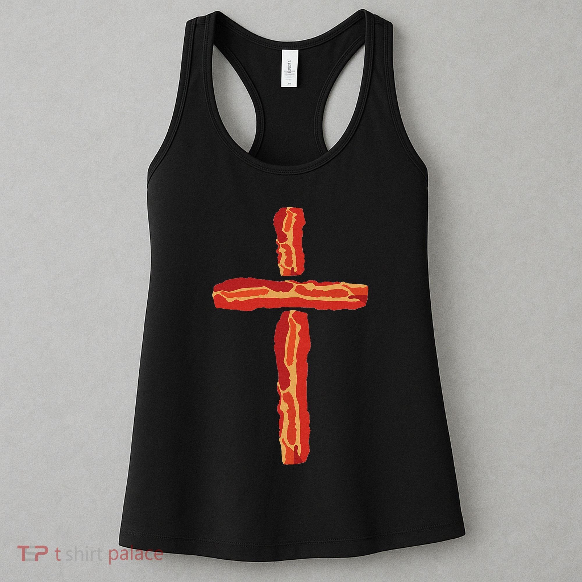 Bacon Cross, Christian Humor, Funny Holy Foodie Art Women's Tank Top
