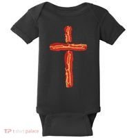 Bacon Cross, Christian Humor, Funny Holy Foodie Art Baby Bodysuit thumb 0